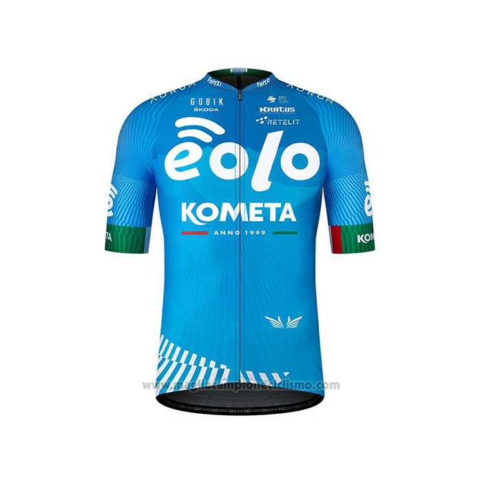 2021 Abbigliamento Ciclismo Eolo Kometa Blu Manica Corta e Salopette